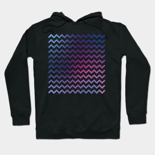 Chevron Stripes in Cool Blue Purple and Pink Gradient Hoodie